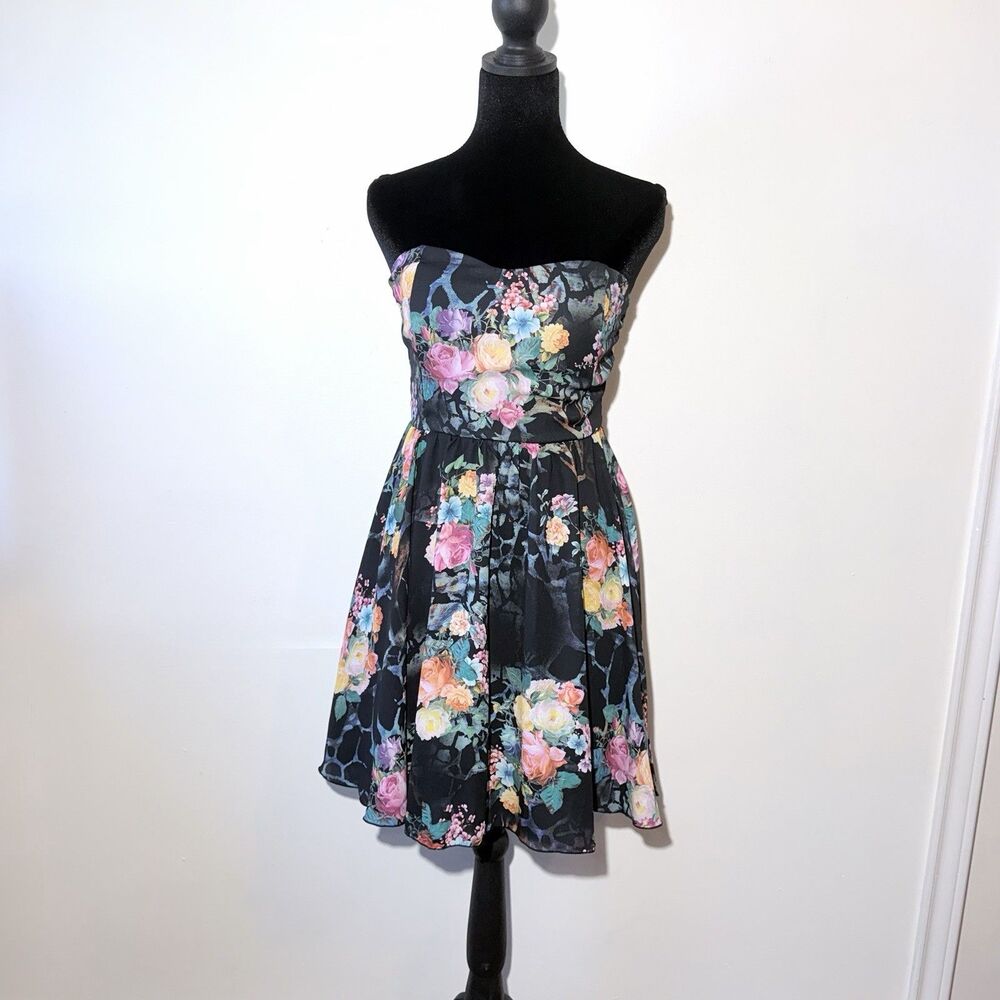LA SCALA Strapless Fit & Flare Cocktail Dress Women’s Size S